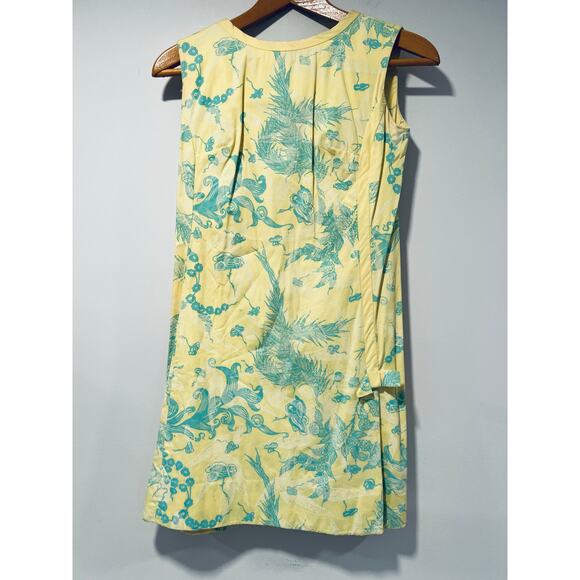 1960s Vintage Sleeveless Shift Dress Mod Floral High Neckline S/M JL - Picture 1 of 11